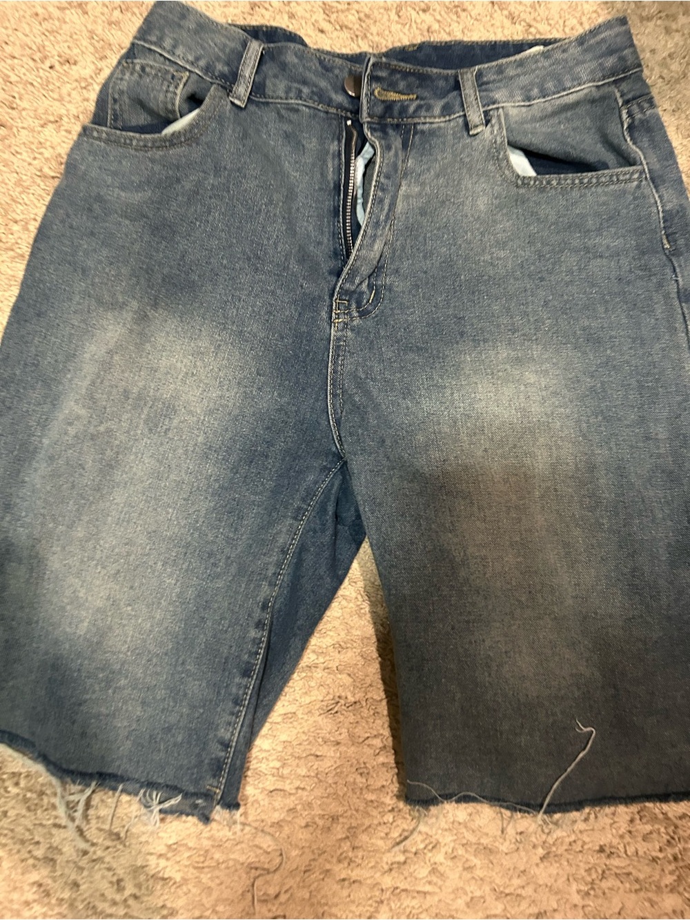 Men's Blue Denim Cutoff Shorts